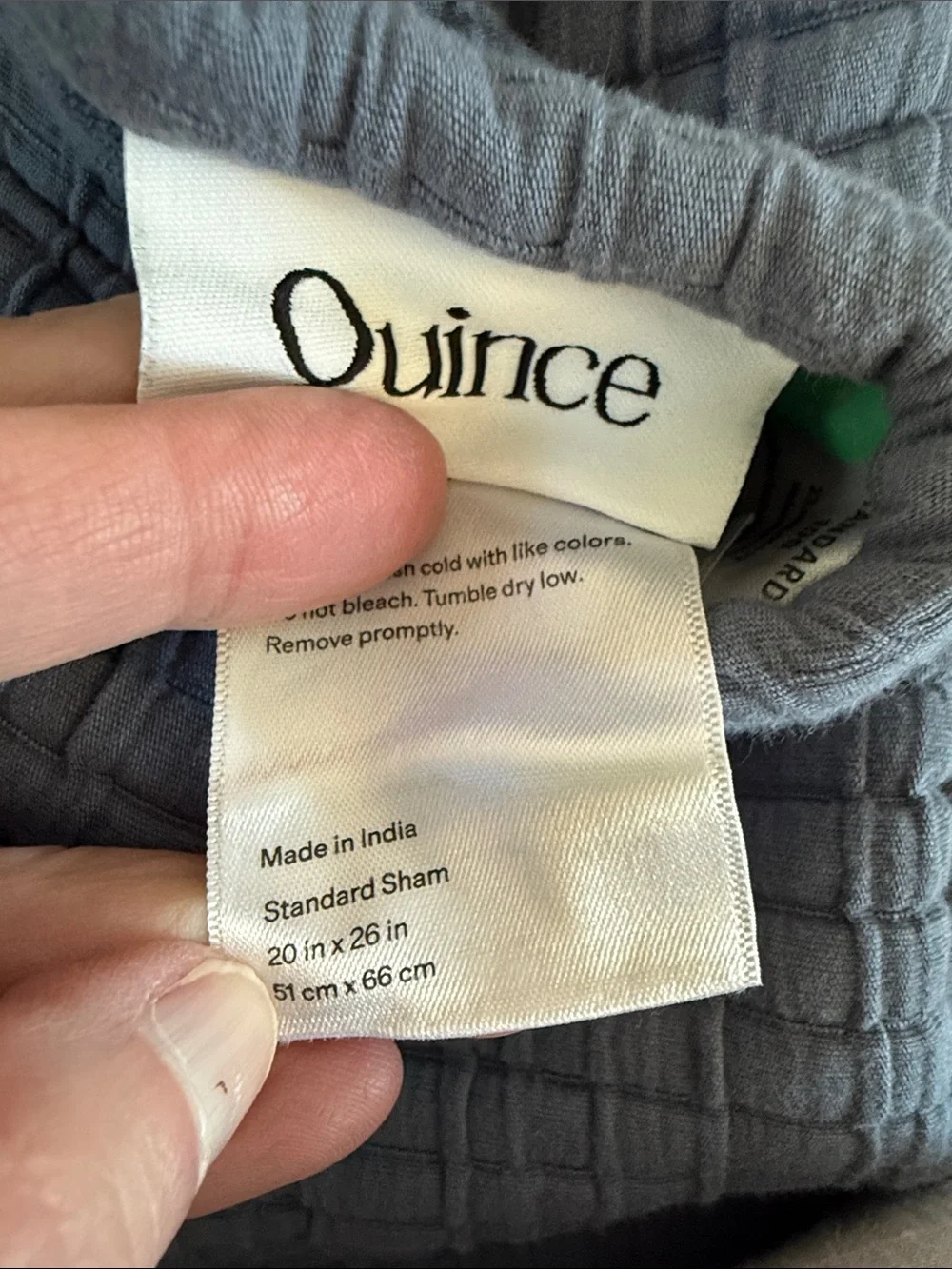 NWOT Quince Organic Ribbed Cotton Shams – Mineral – Standard